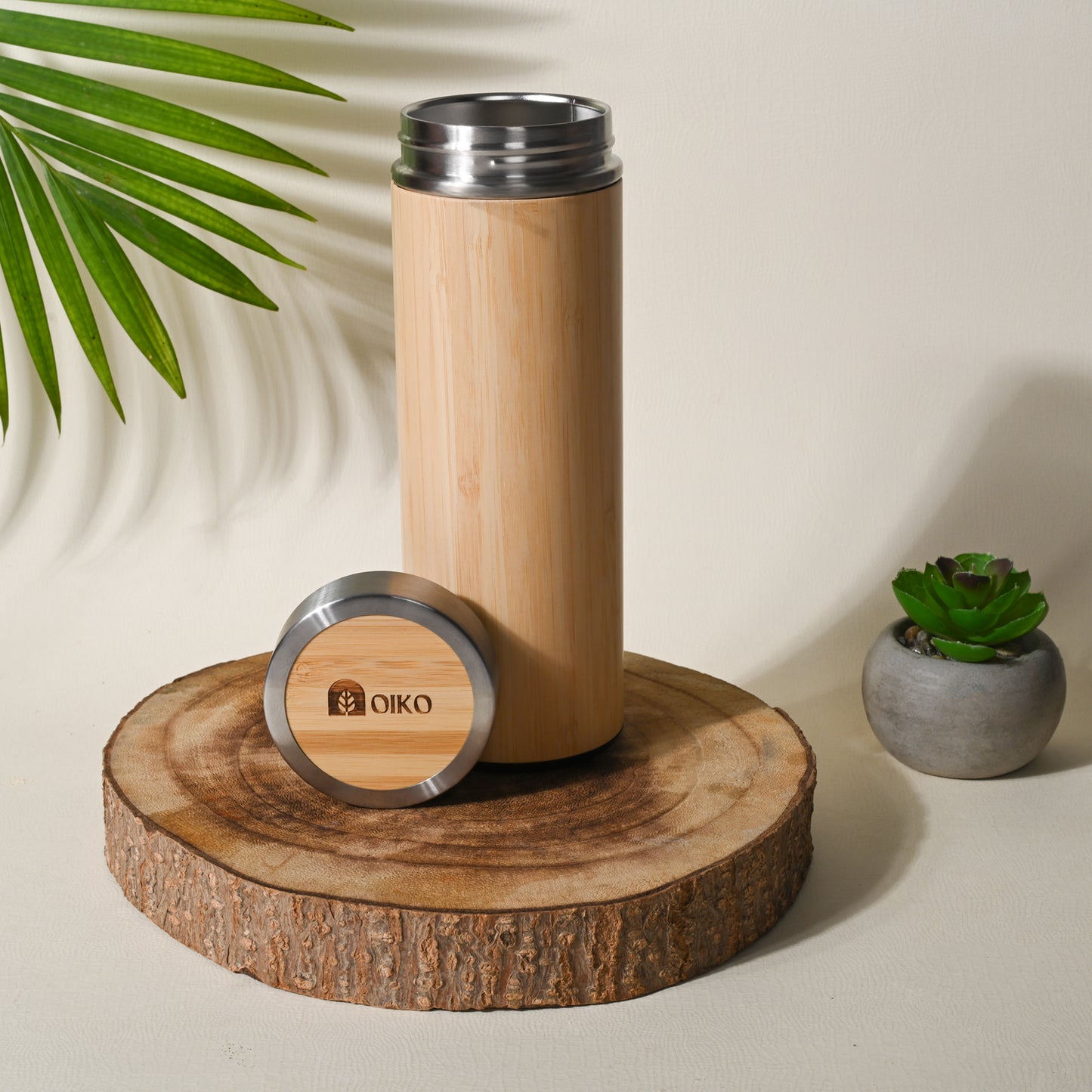 Bamboo Stainless Steel Water Bottle (Insulated)